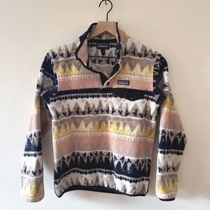 Patagonia Women's Synchilla Pullover Bandicoot Marrow Gray Snap Button Fleece XS